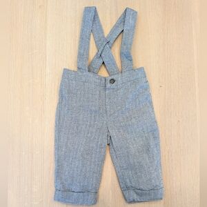 Janie and Jack Gray Kids Overalls